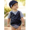 Gray with Black Pinstripe Vest One Piece RuggedButts
